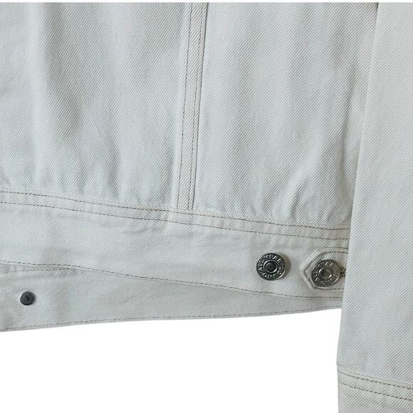 AYR The Ride or Fly Button Down Denim Jacket in Sea Salt-Size XL - Picture 4 of 7